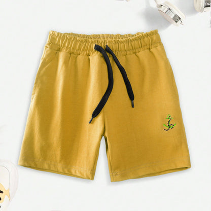 Max 21 Boy's Leduc Anchor Embroidered Shorts Boy's Shorts SZK Mustard 3-4 Years 