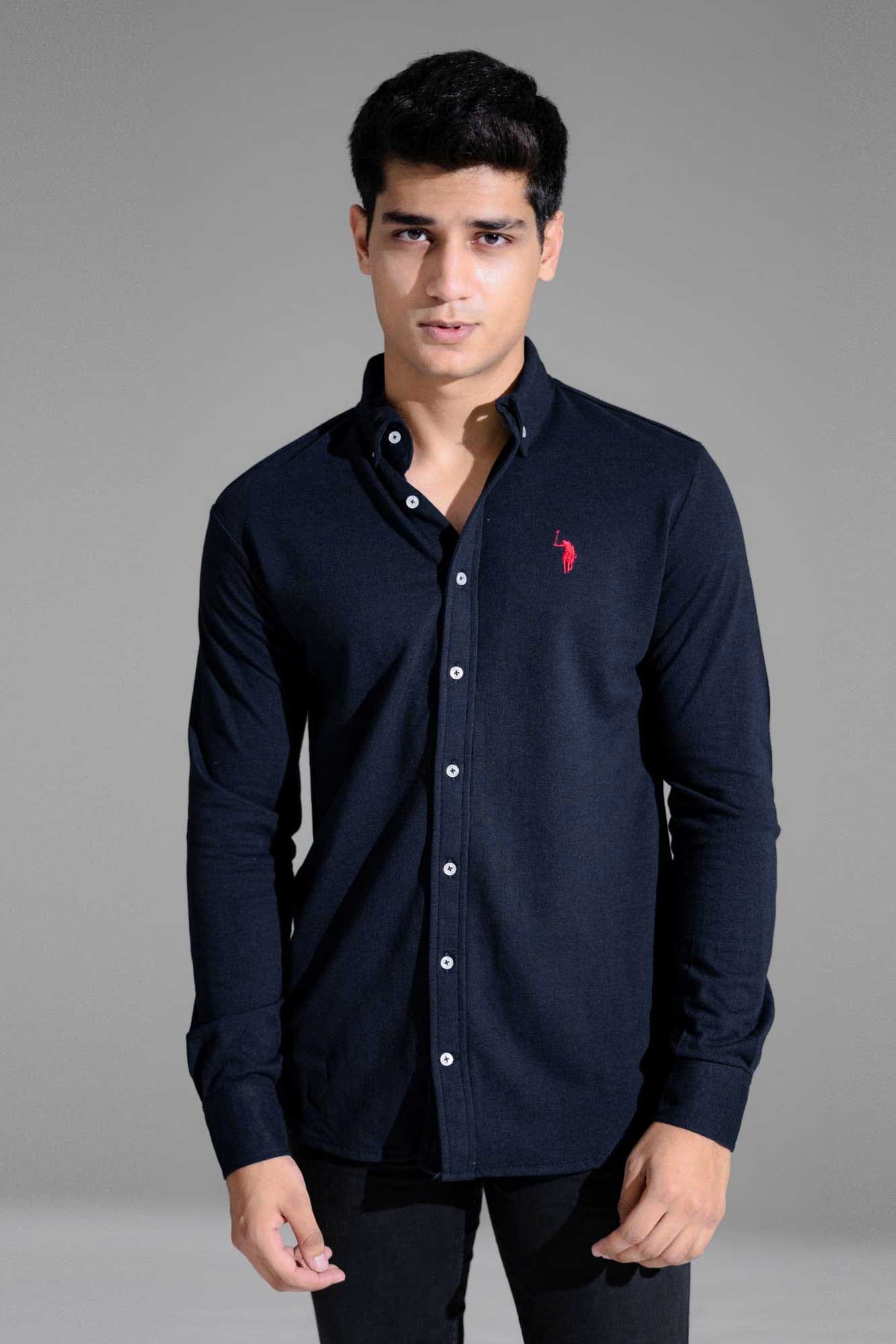 Polo Republica Men's Contrast Pony Embroidered Casual Shirt Men's Casual Shirt Polo Republica 