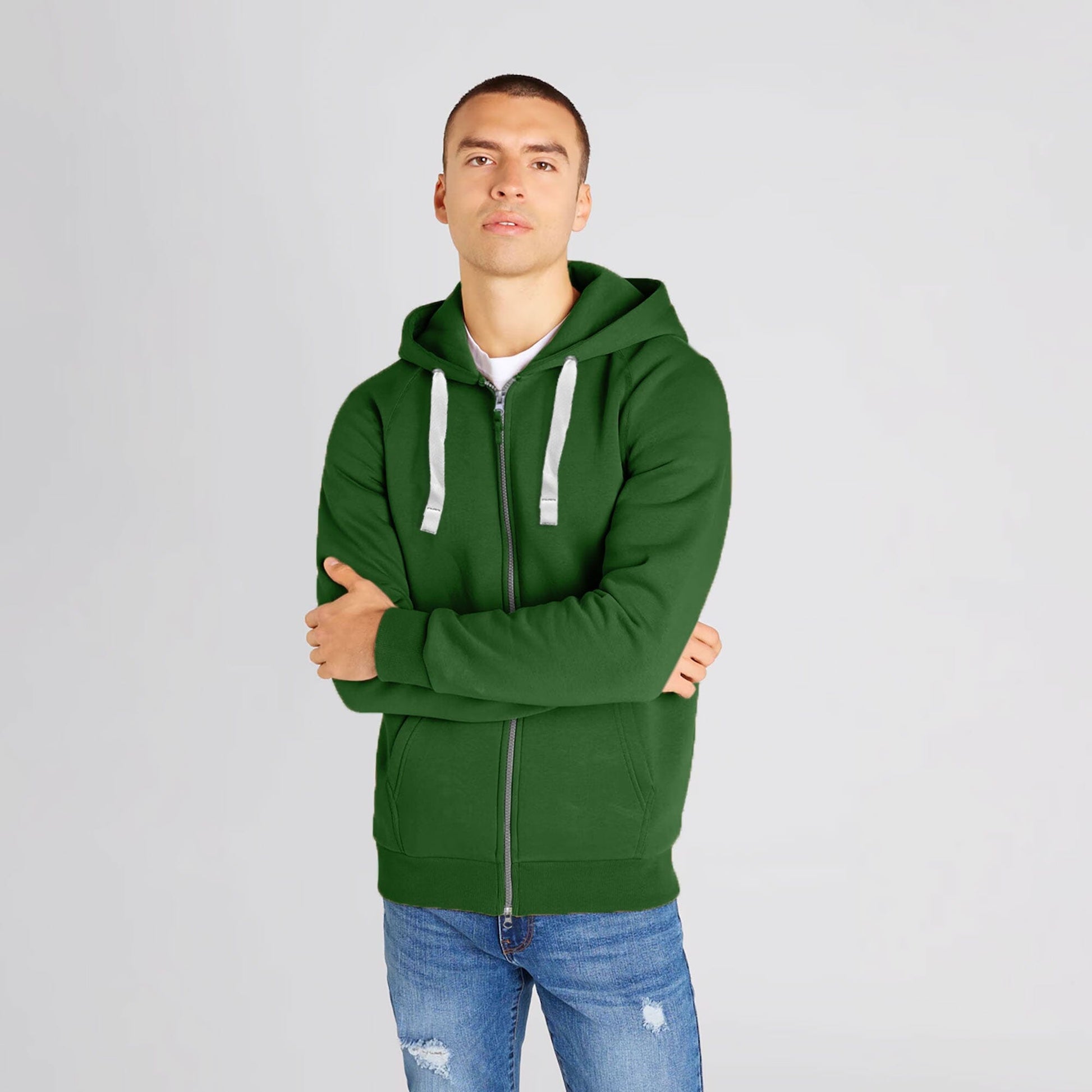 Payper Men's Double Zipper Raglan Sleeve Hoodie Men's Zipper Hoodie First Choice Bottle Green XS 