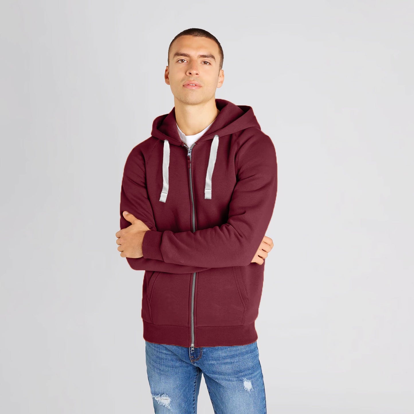 Payper Men's Double Zipper Raglan Sleeve Hoodie Men's Zipper Hoodie First Choice Maroon XS 