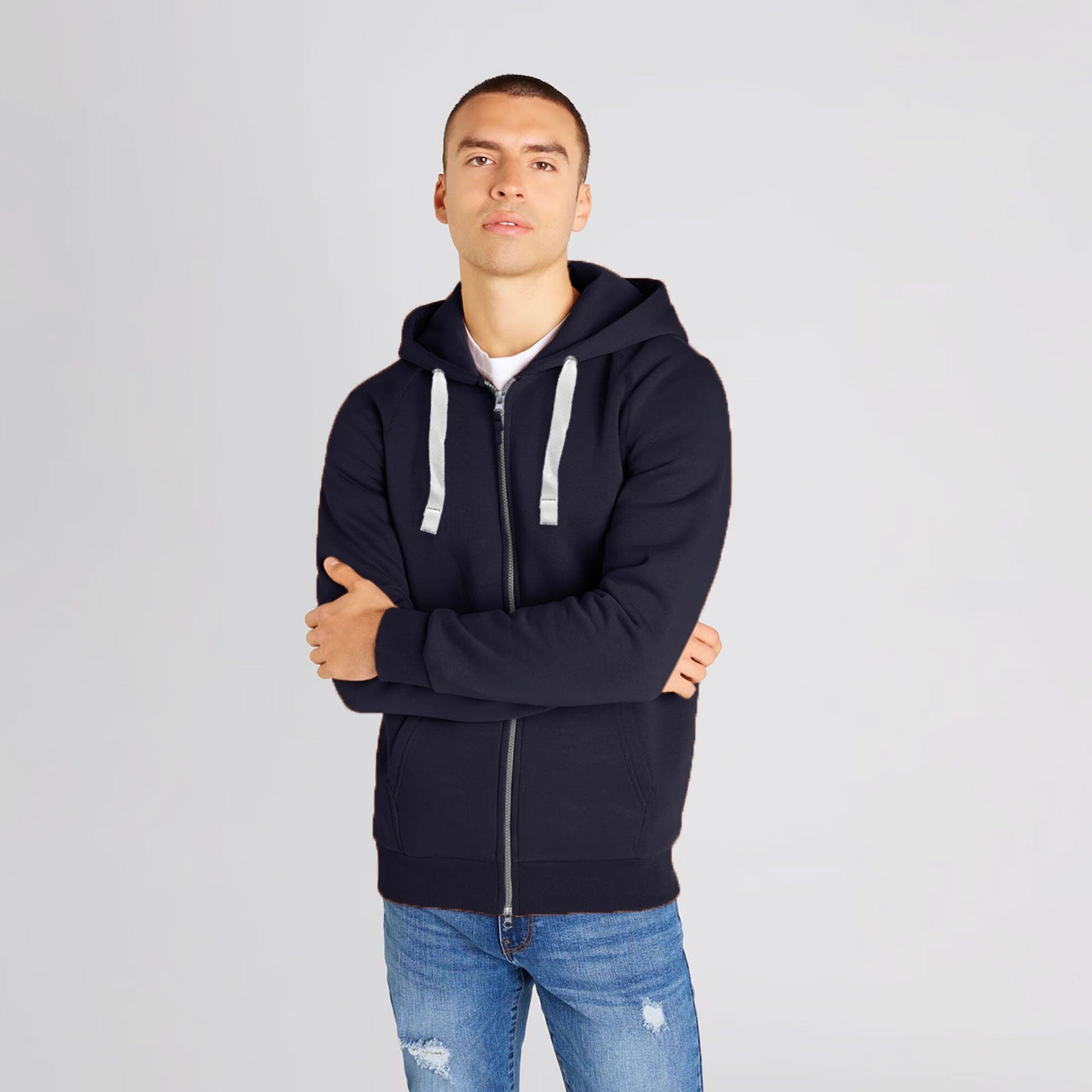 Payper Men's Double Zipper Raglan Sleeve Hoodie Men's Zipper Hoodie First Choice Navy XS 