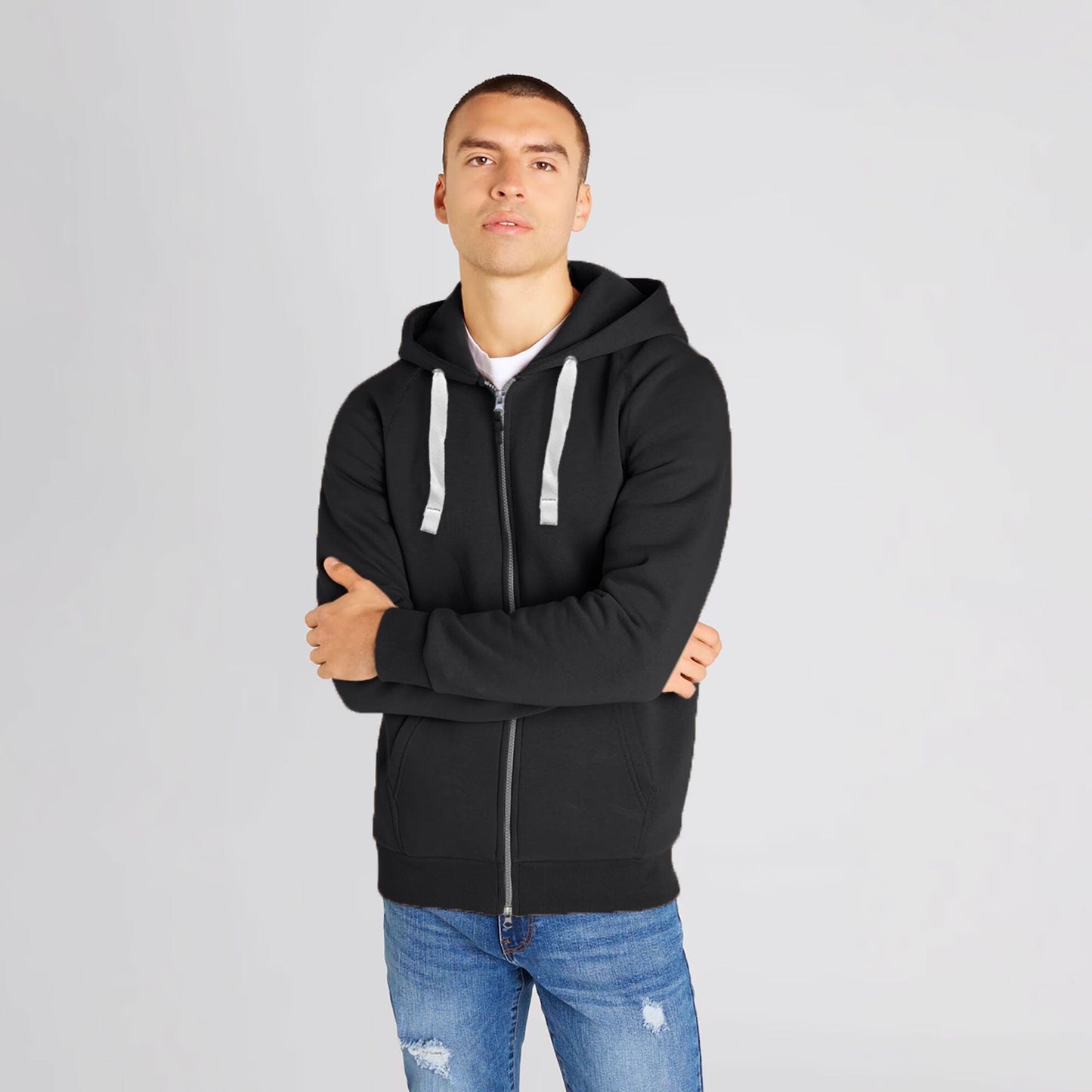 Payper Men's Double Zipper Raglan Sleeve Hoodie Men's Zipper Hoodie First Choice Black XS 