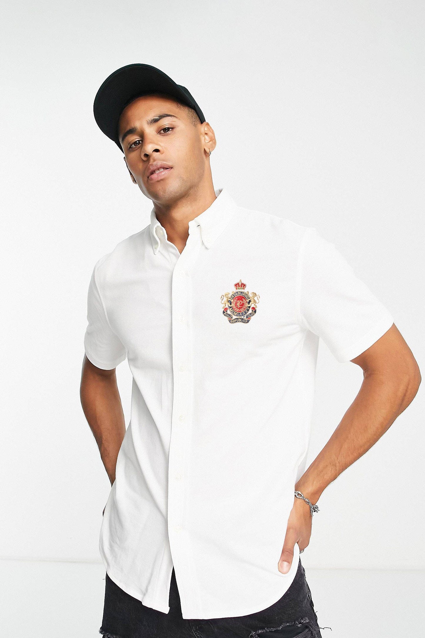 Polo Republica Men's Crest Embroidered Pique Casual Shirt Men's Casual Shirt Polo Republica 