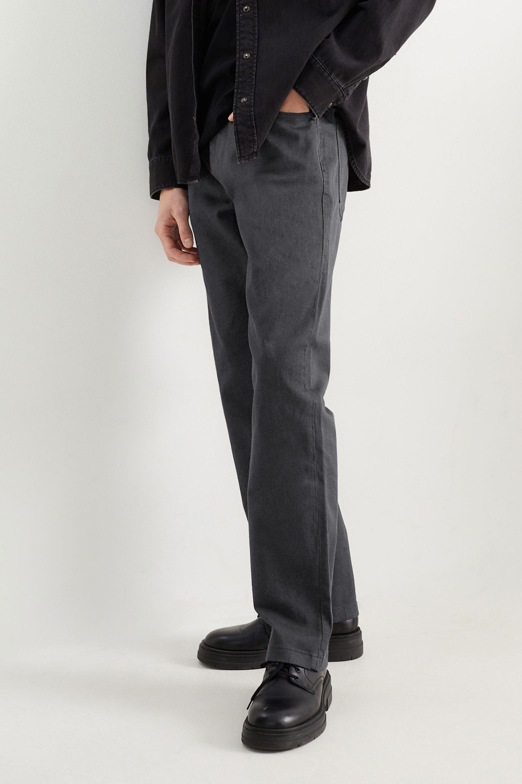 Men's Formal 4 way Stretch Trousers in Charcoal Grey Slim Fit