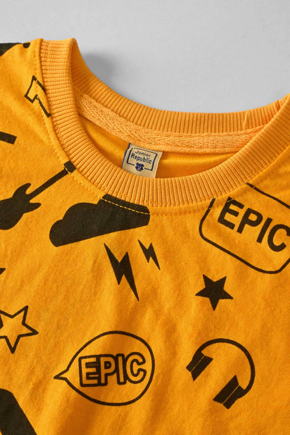 Junior Republic Kid's Epic Printed Crew Neck Tee Shirt Boy's Tee Shirt JRR 