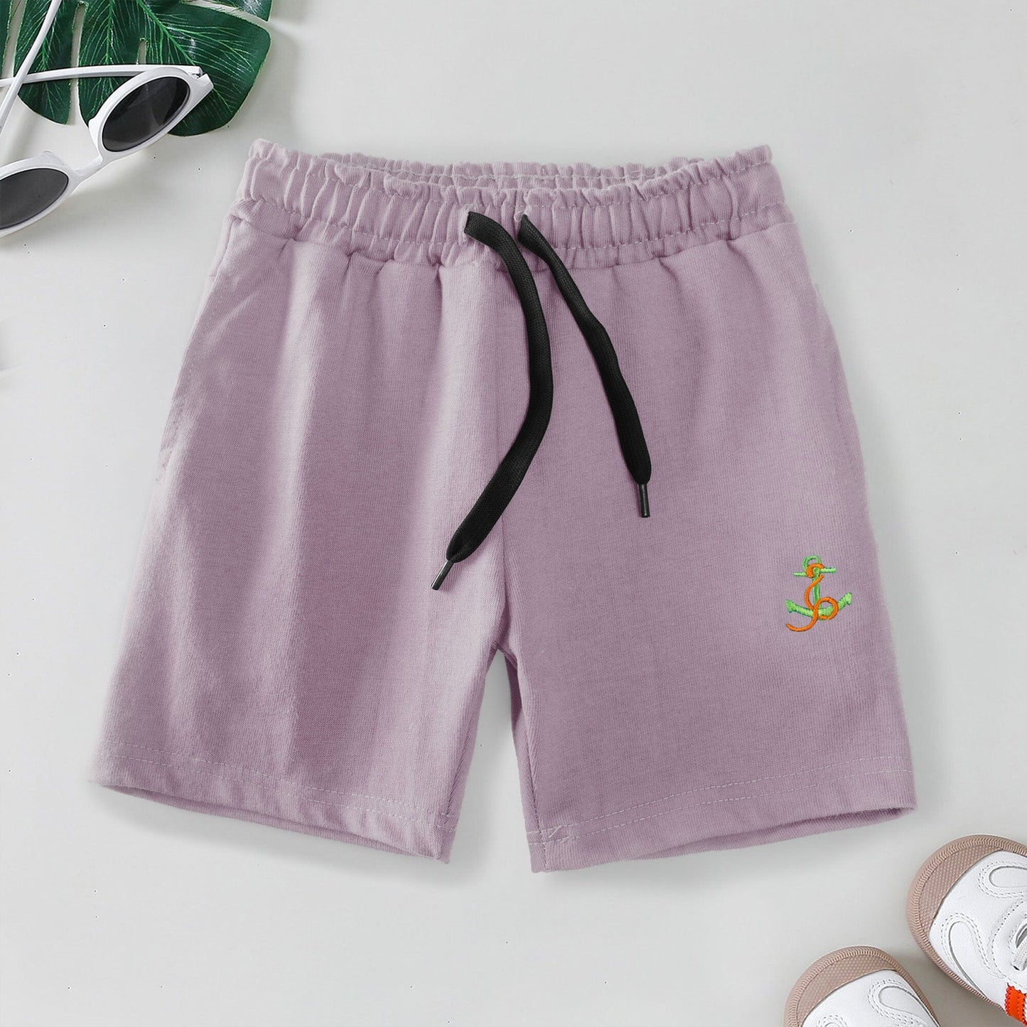 Max 21 Boy's Anchor Embroidered Shorts Boy's Shorts SZK Lavender 3-4 Years 