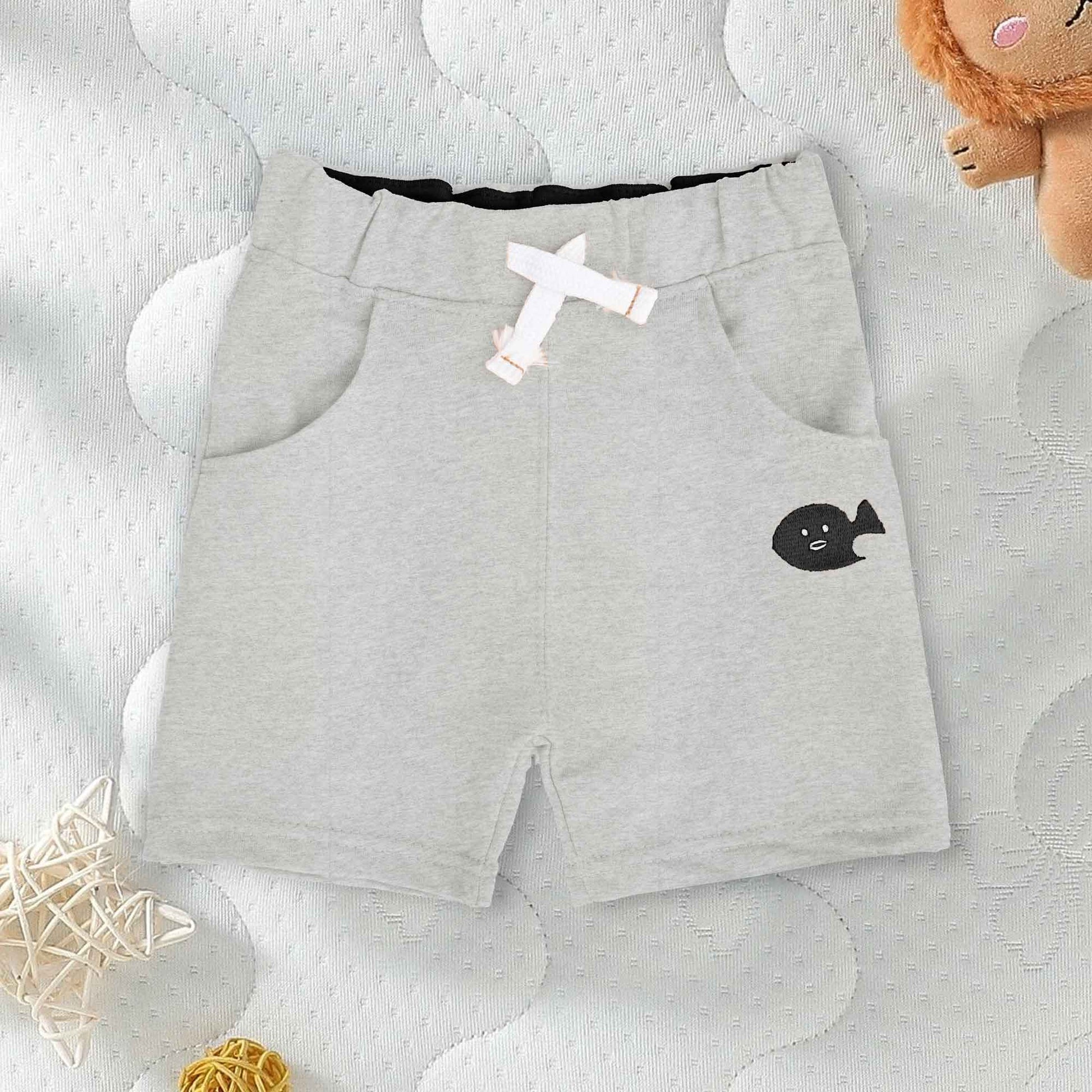 Little Junior Kid's Fish Embroidered Terry Shorts