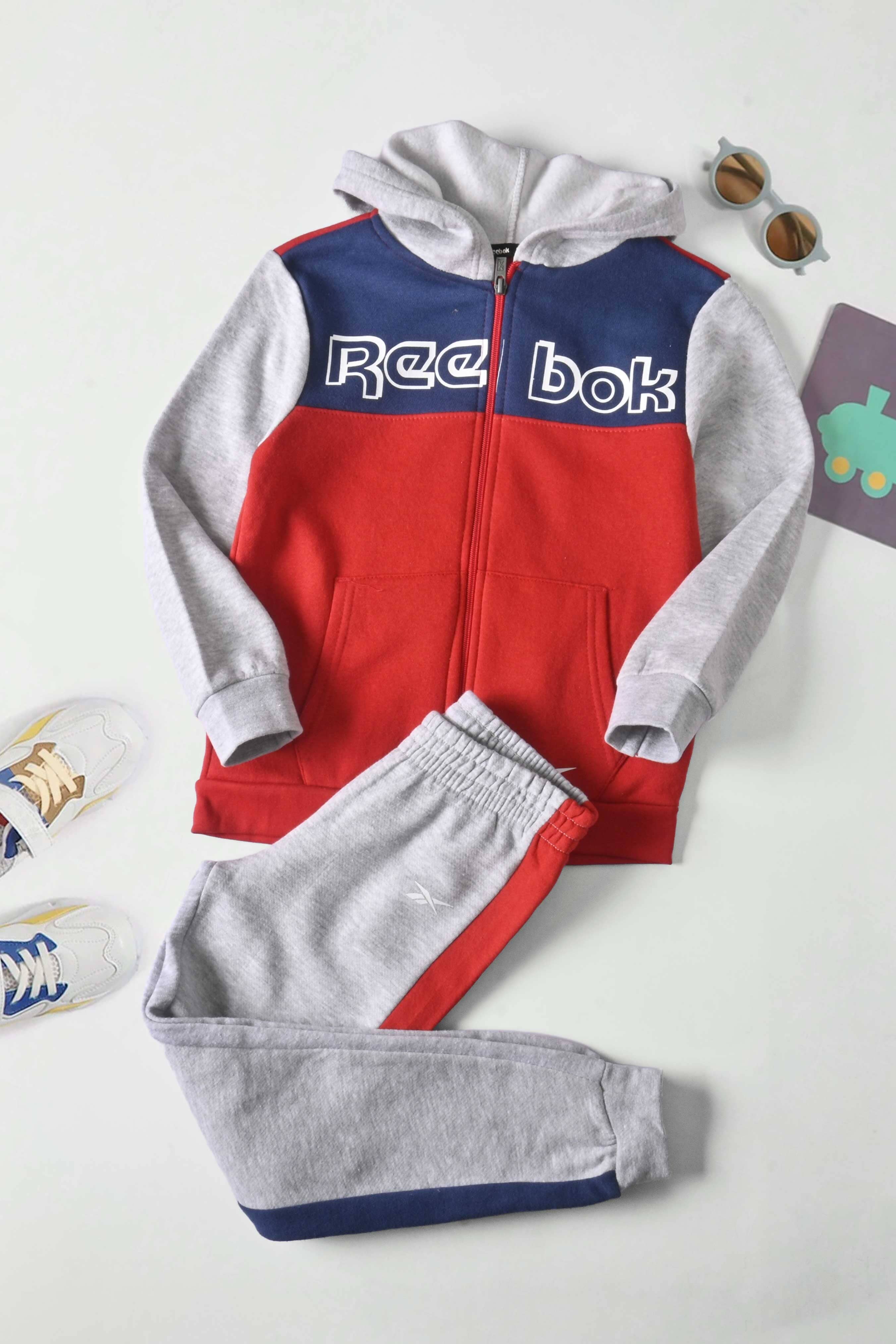 Reebok Kid s Fleece Zipper Hooded Sweat Suit Set. Shirt and Pajama