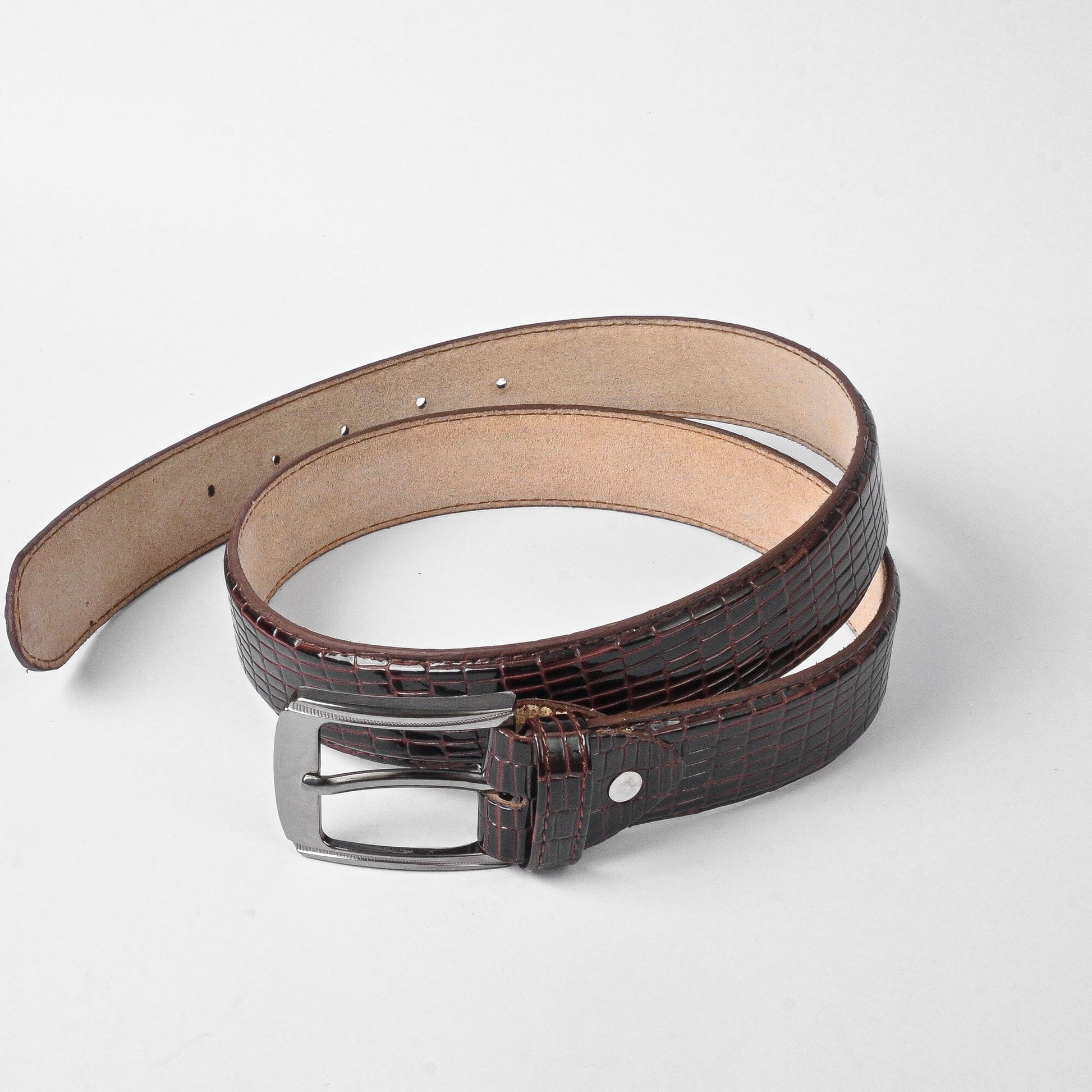 L&L Men's Crocodile Texture Design Leather Belt Men's Belt LNL 