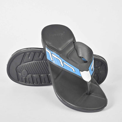 Aerofit Men's Contrast Design Flip Flop Slippers Men's Shoes SNAN Traders Black & Blue EUR 39 