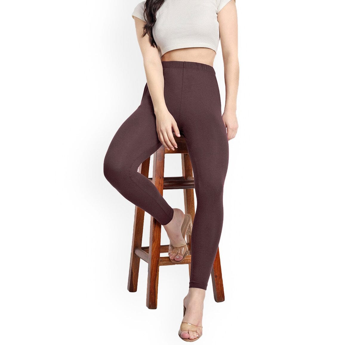 SB Women's Plain Design Premium Leggings Women's Leggings CPUS Chocolate L 