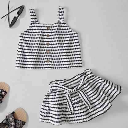 Girl's Krefeld Premium Design Top & Skirt Set Girls Twin Set TAHIR SIDDIQUI ( SALE BASIS ) White & Black 2 Years 