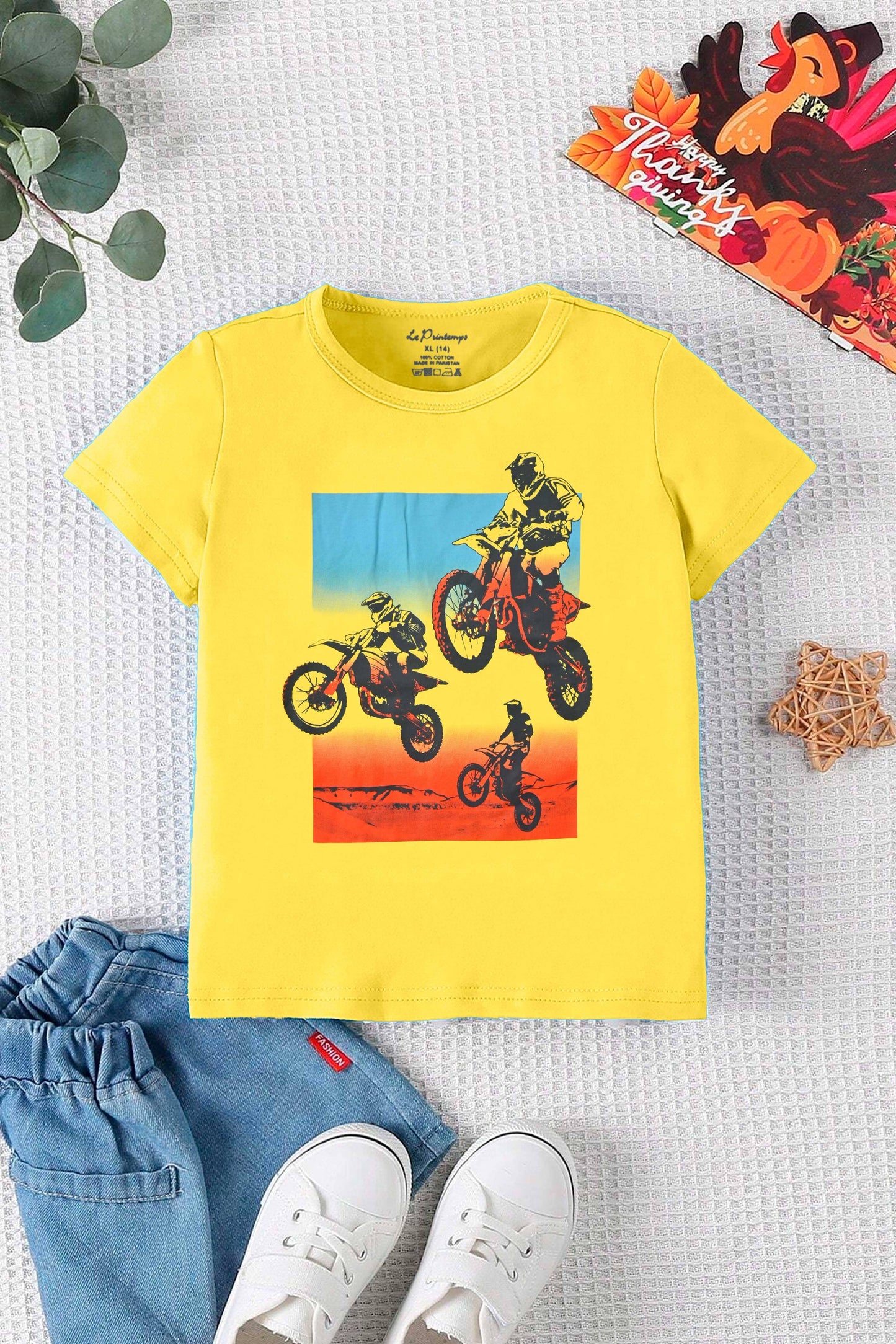 Le Printemps Boy's Trail Bike Printed Tee Shirt Boy's Tee Shirt Athar Traders 