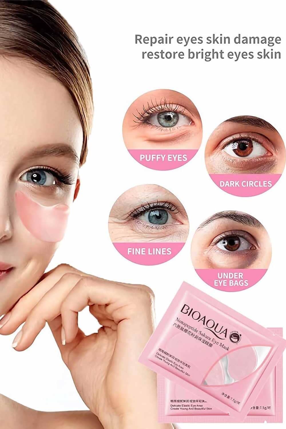 Women's Bioaoqua Nonapeptide Sakura Eye Mask Health & Beauty Sunshine China 