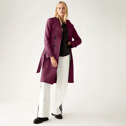 Rising Women's Fleece Trench Coat Women's Jacket Rooshani Enterprises Maroon S 