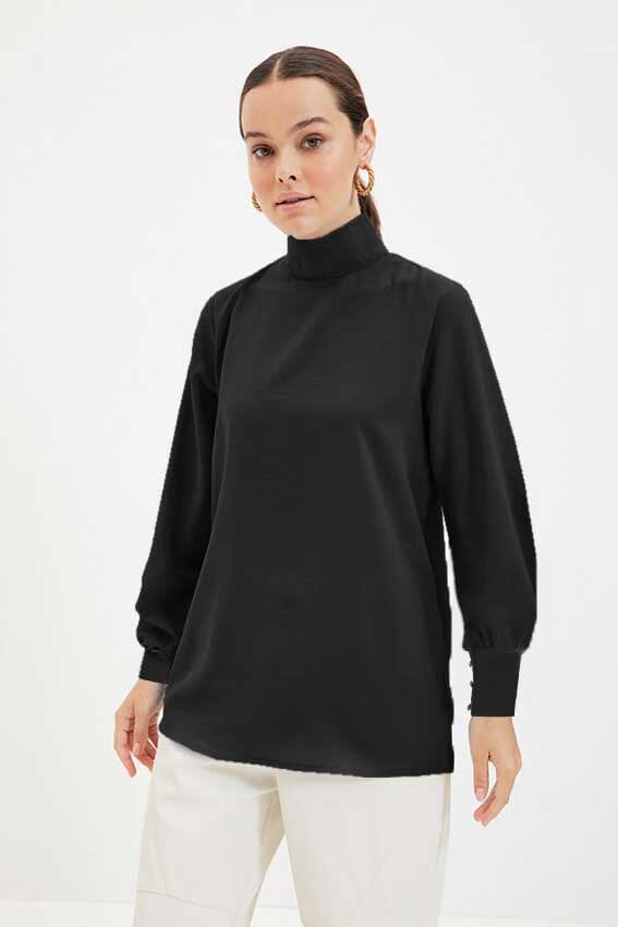 East West Women's Long Sleeves High Neck Sweatshirt Women's Sweat Shirt East West 