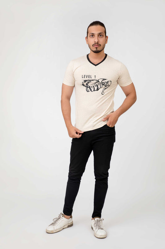 Madamadam Men's Race Levels Printed V-Neck Tee Shirt Men's Tee Shirt MADAMADAM 