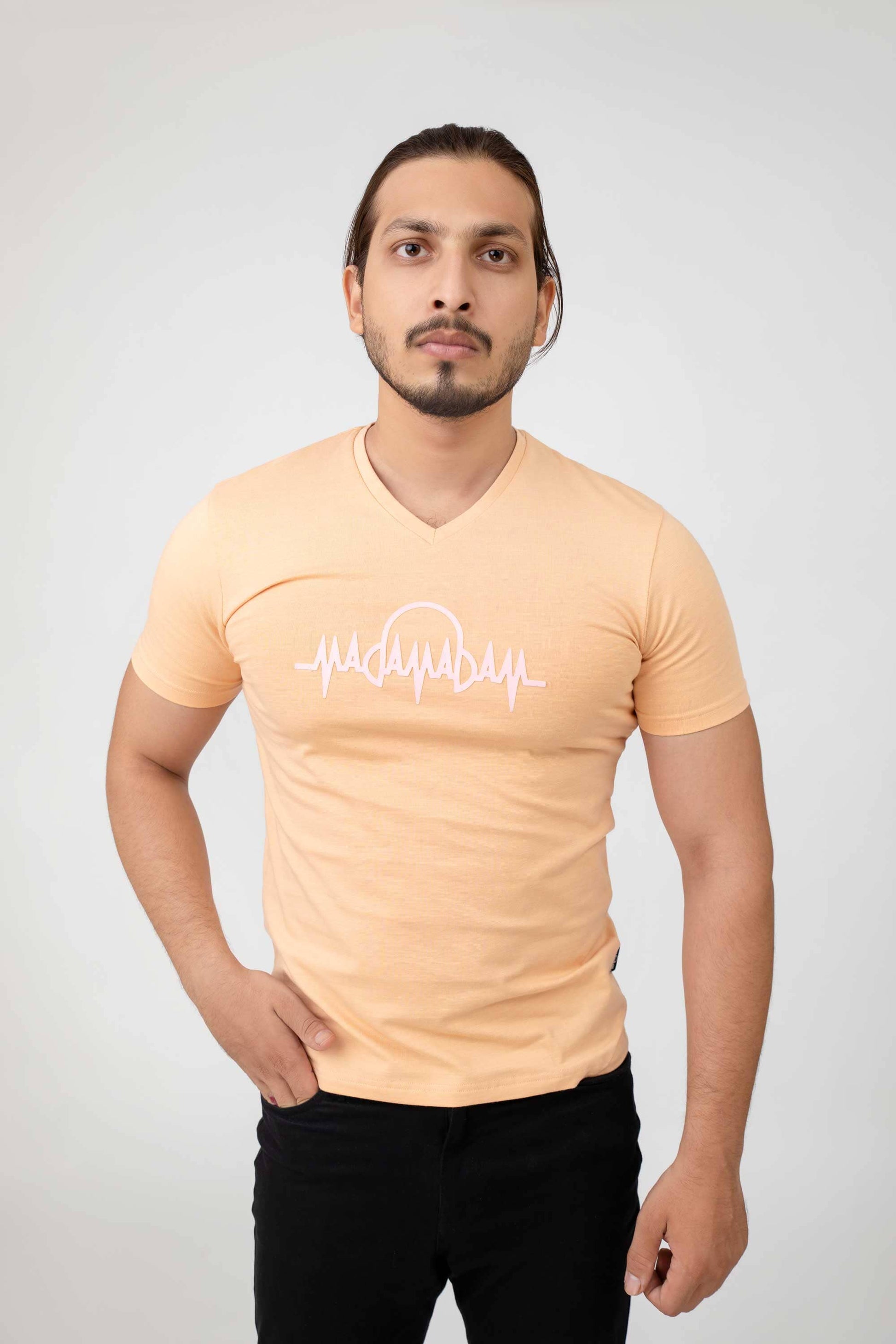 Men's Madam Adam Embellished Logo V Neck Tee Shirt Men's Tee Shirt MADAMADAM 