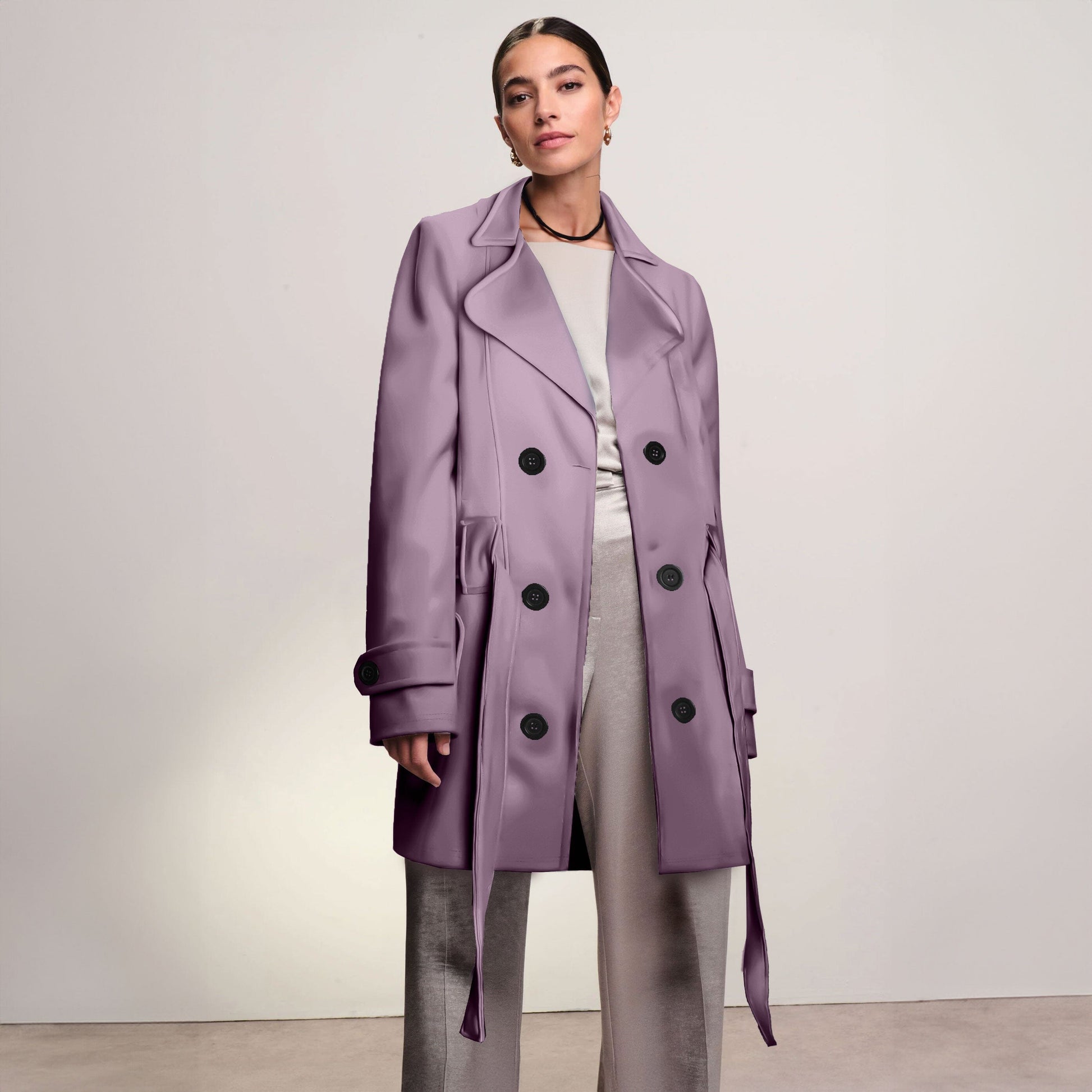 Rising Women's Fleece Trench Coat Women's Jacket Rooshani Enterprises Plum S 