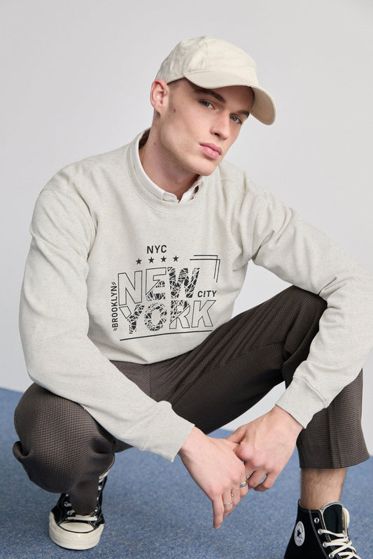 L.A.T Men's NewYork Printed Fleece Sweat Shirt Men's Sweat Shirt SNR 