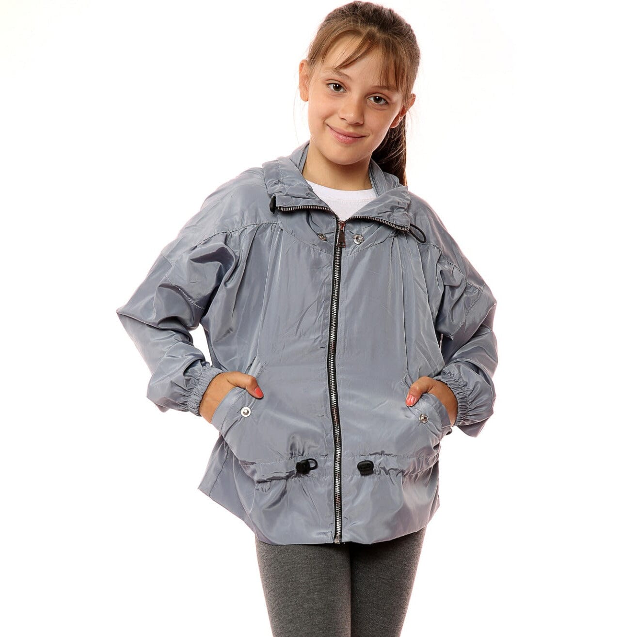 RSG Girl's Rain Jacket Girl's Jacket First Choice Grey 5-6 Years 