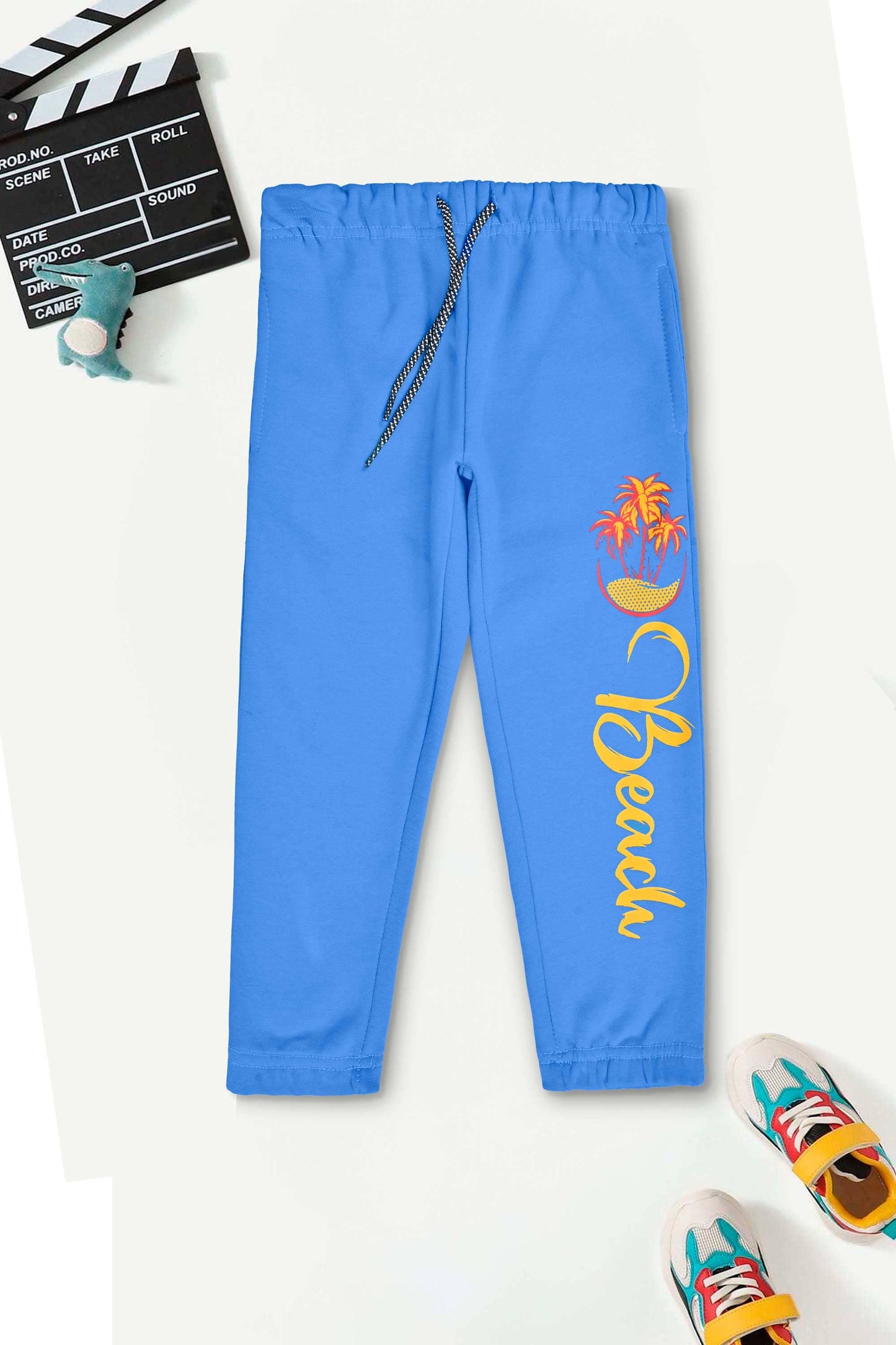 Max 21 Kid's Beach Printed Fleece Jogger Pants Boy's Trousers SZK 