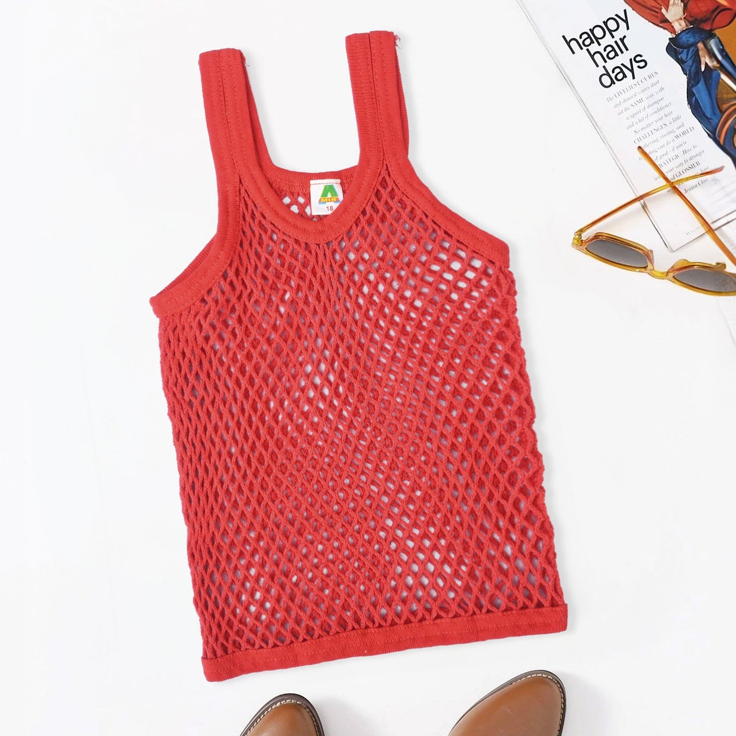 Kid's Knitted Net Sleeveless Sando Vest Kid's Underwear Yasir Bin Asad (Sale Basis) Red 18-24 Months (18) 