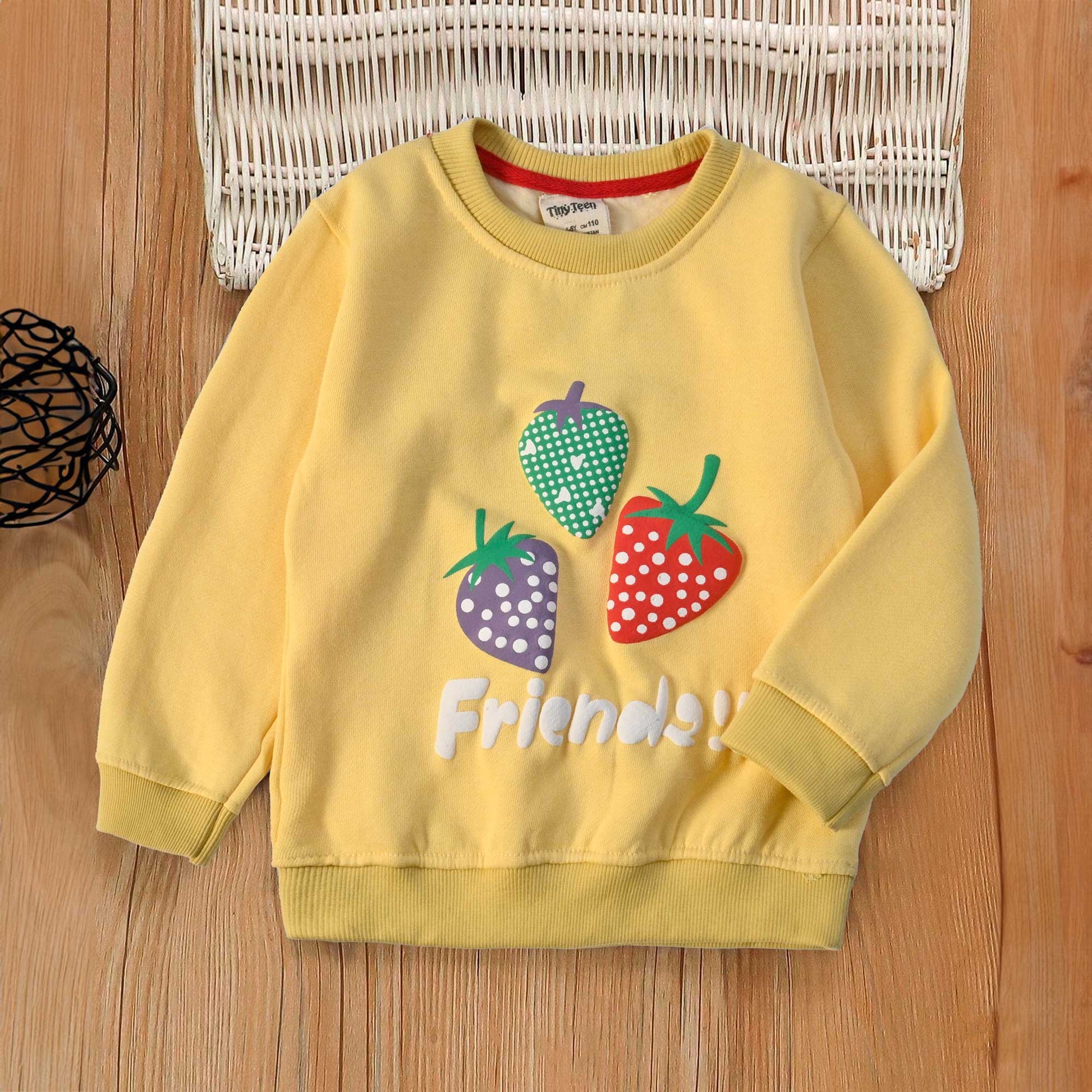 Tiny Teen Kid's Friends Printed Fleece Sweat Shirt kid's sweat shirt SNR Yellow 6-9 Months 