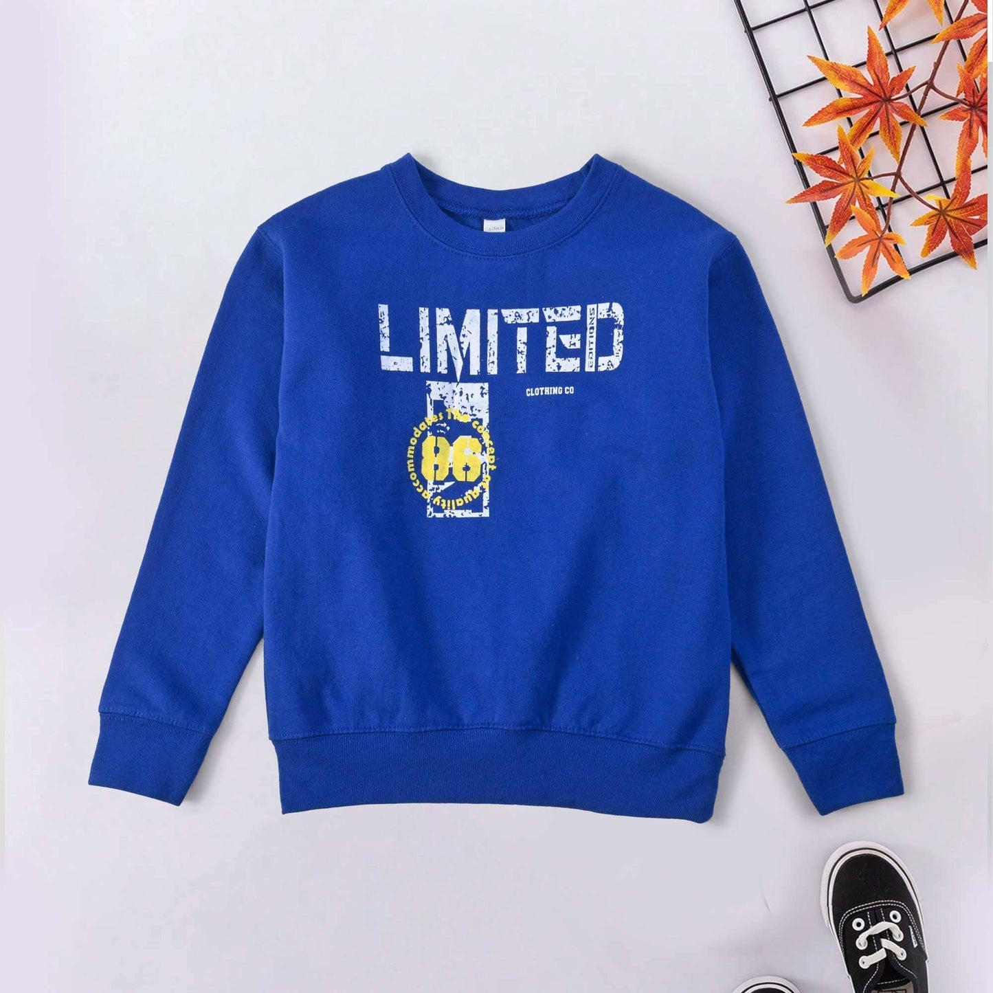 Rabbit Skins Boy's Limited Printed Fleece Sweat Shirt Boy's Sweat Shirt SNR Royal 2 Years 