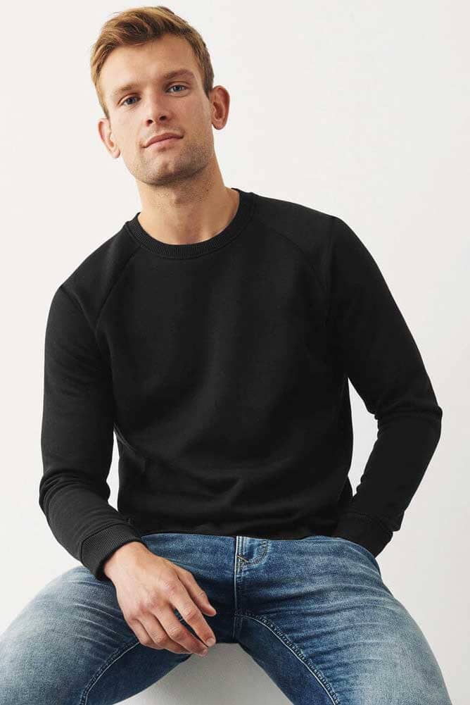 Cut Label Men's Drop-Tail Fleece Sweatshirt Men's Sweat Shirt Fiza International Co. Black XS 