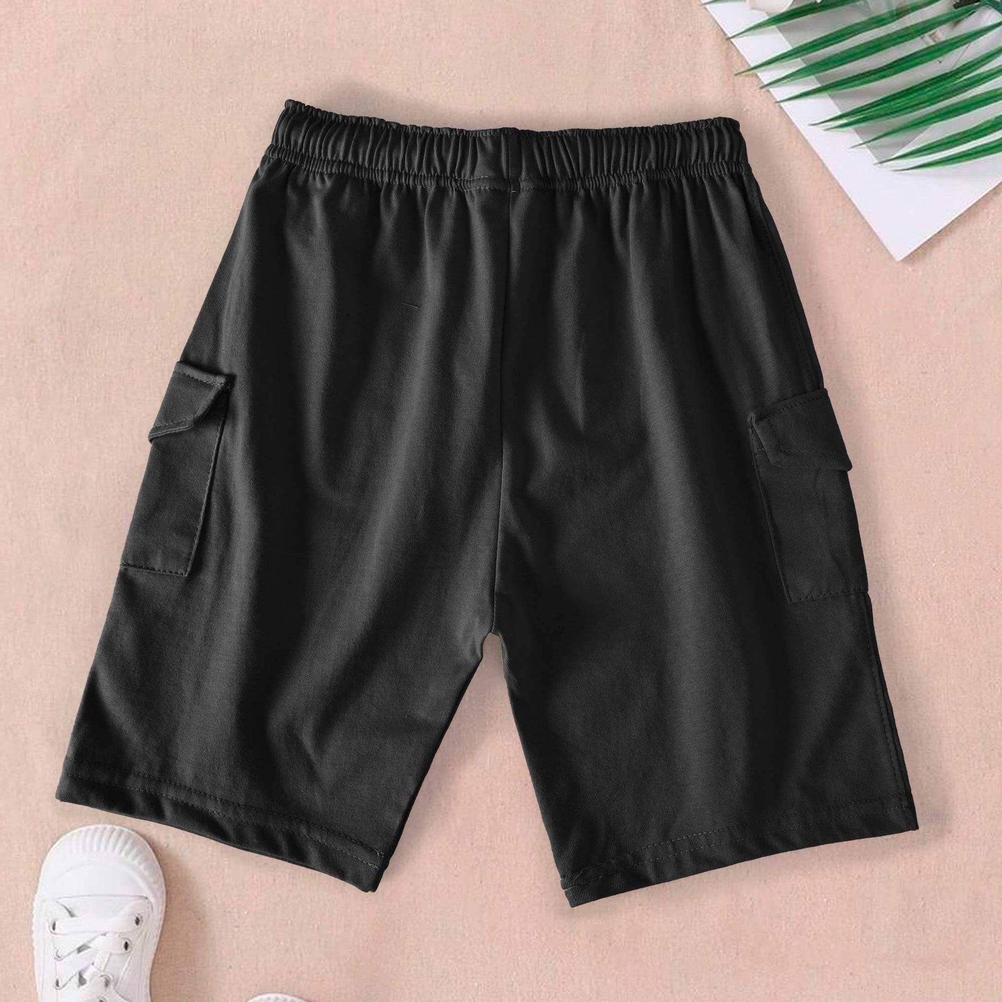 Junior Republic Kid's Double Side Pockets Shorts Kid's Shorts JRR Black 1-2 Years 