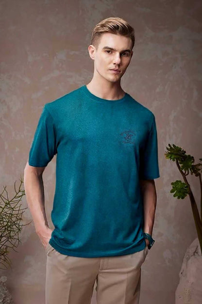 Beverly Hills Men's Polo Club Embroidered Crew Neck Tee Shirt