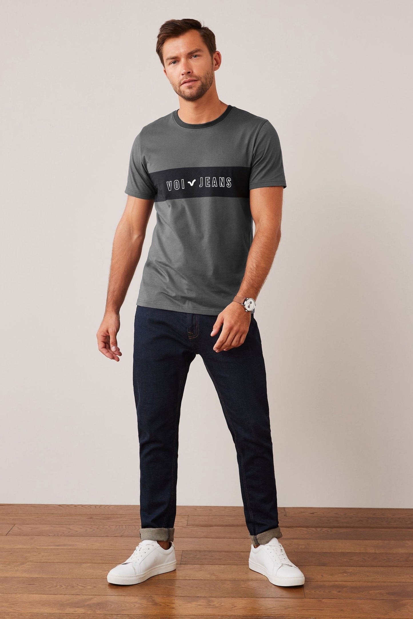 Cut Label Men's Voi Jeans Printed Crew Neck Tee Shirt Men's Tee Shirt SNC 