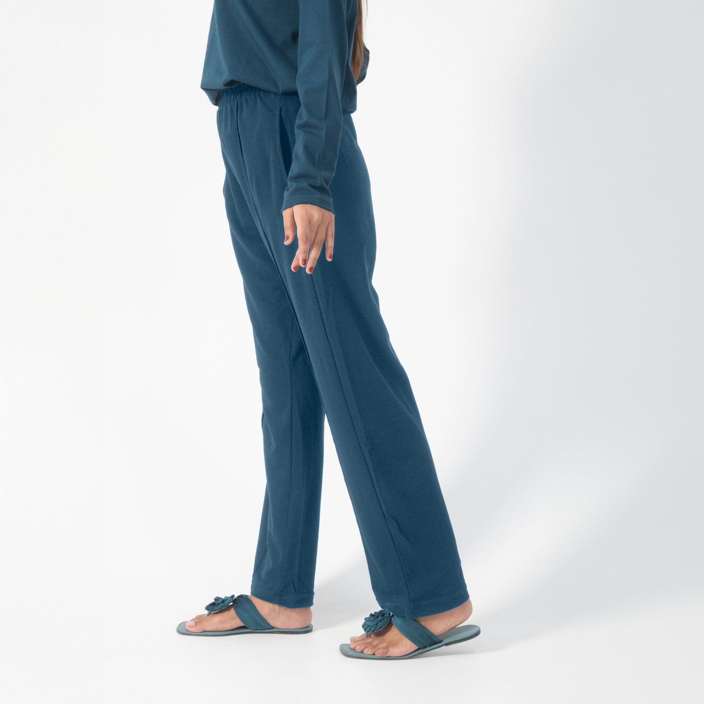 EAST WEST Women's Pintuck Trousers Women's Trousers East West Teal S 