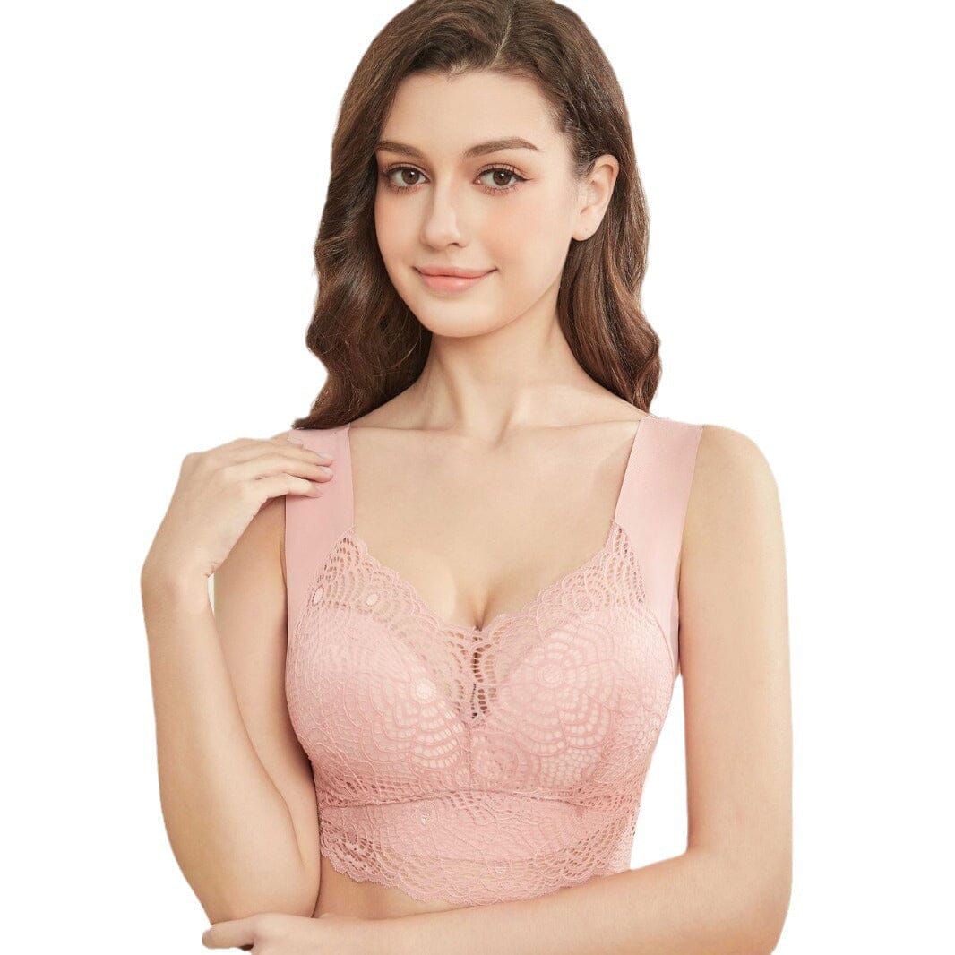 Women's Lace Design Sports Push Up Bra Women's Lingerie Sunshine China Pink M(32) 