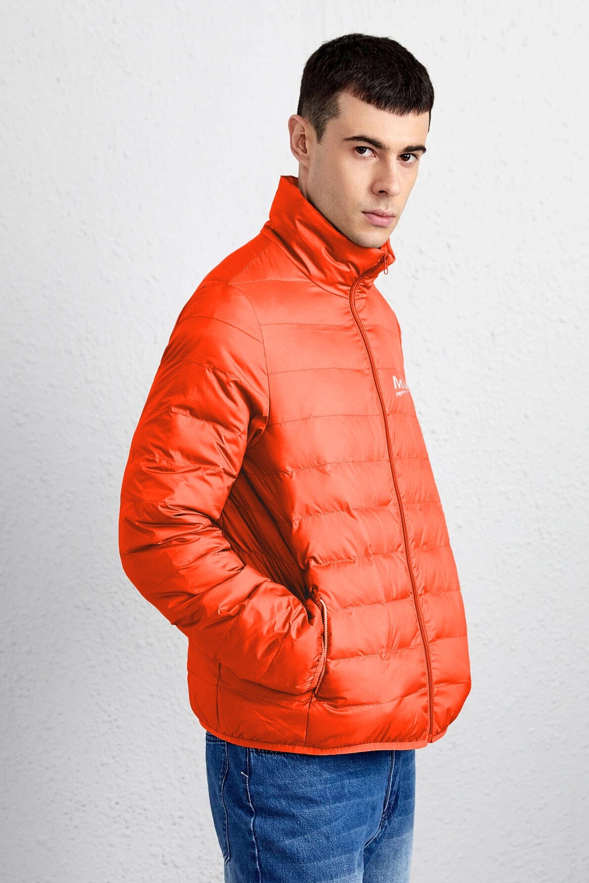 CASHMERE, SILK AND NYLON ULTRALIGHT BOMBER JACKET in Orange for Men | Herno®