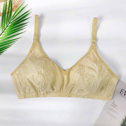 France Beauty Women's Net Design Jacquard Bra Women's Lingerie RAM Cream 30 