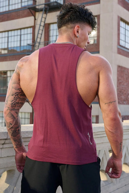 YLA Men's Wide Shoulder Cut Signature Tank Top Men's Activewear Vest Minhas Garments 