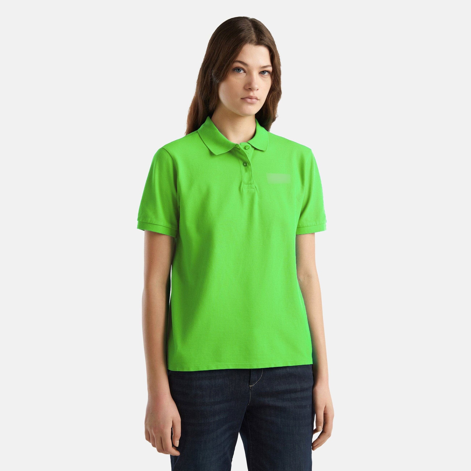 Women's Embroidered Design Short Sleeve Minor Fault Polo Shirt Women's Polo Shirt Image Green 6 