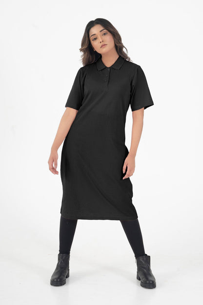 East West Women's Midi Polo Dress Women's Polo Shirt East West Black S 