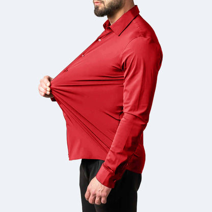 Polo Republica Slim Fit AirFlex: The Go-Anywhere Full Sleeves Minor Fault Shirt Minor Fault Polo Republica Red S 