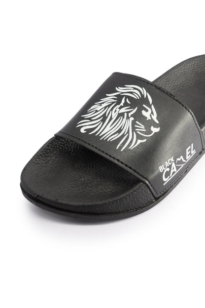 Black Camel Men's Alpha Lion Printed Slides Men's Shoes Hamza Traders 