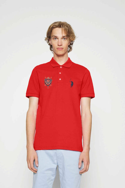 Polo Republica Men's Signature Pony And LV Crest Embroidered Polo Shirt Men's Polo Shirt Polo Republica 