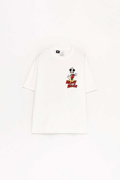 Lefties Men's Mickey Mouse Printed Short Sleeves Crew Neck Tee Shirt Men's Tee Shirt HTE 