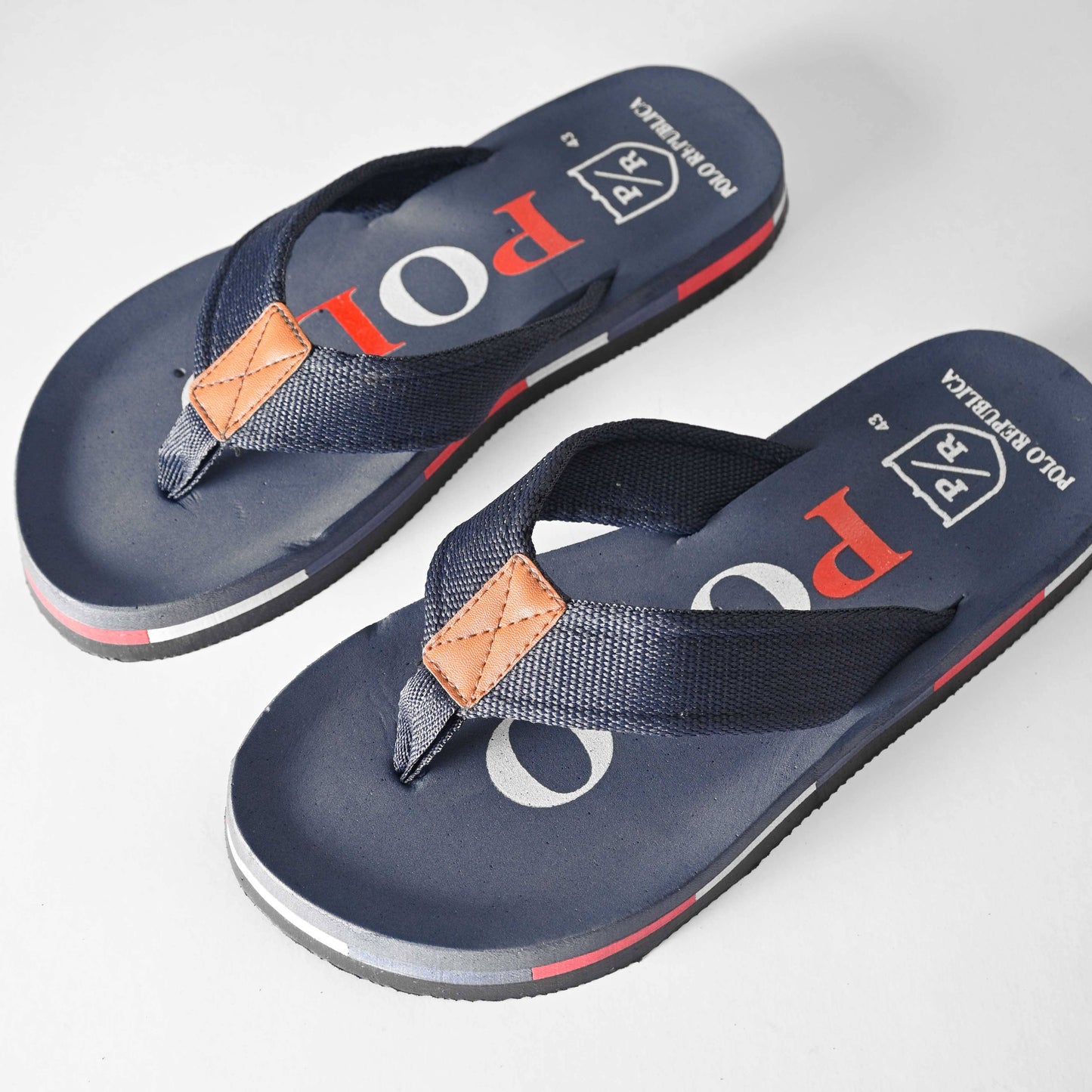 Polo Republica Men's Strider Ultra-Light Soft Flip Flops Slippers Men's Shoes Hamza Traders Navy & Navy EUR 40 