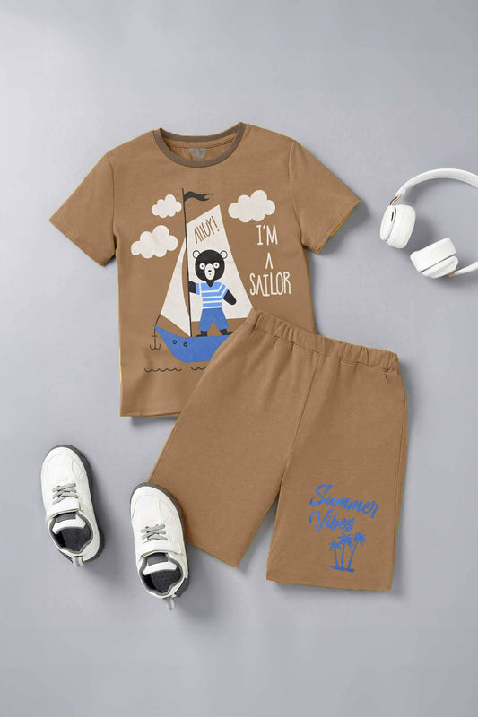 Kid's Molo I'M A Sailor Printed Twin Set