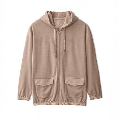 East West Women's Terry Zipper Hoodie Women's Zipper Hoodie East West Camel S 