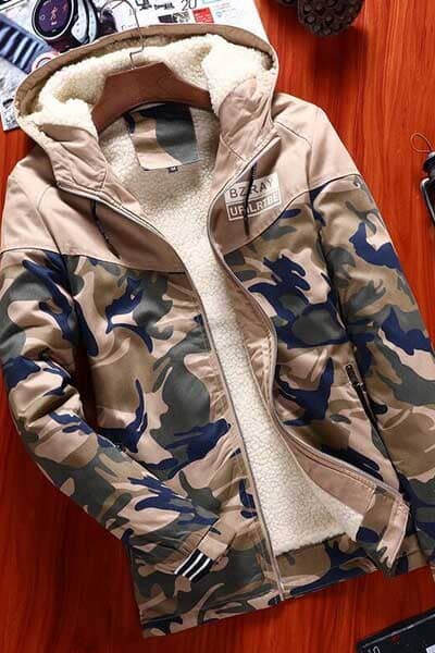 Crazy Republic Men's Camo Style Long Sleeve Hooded Zipper Jacket Men's Jacket First Choice 