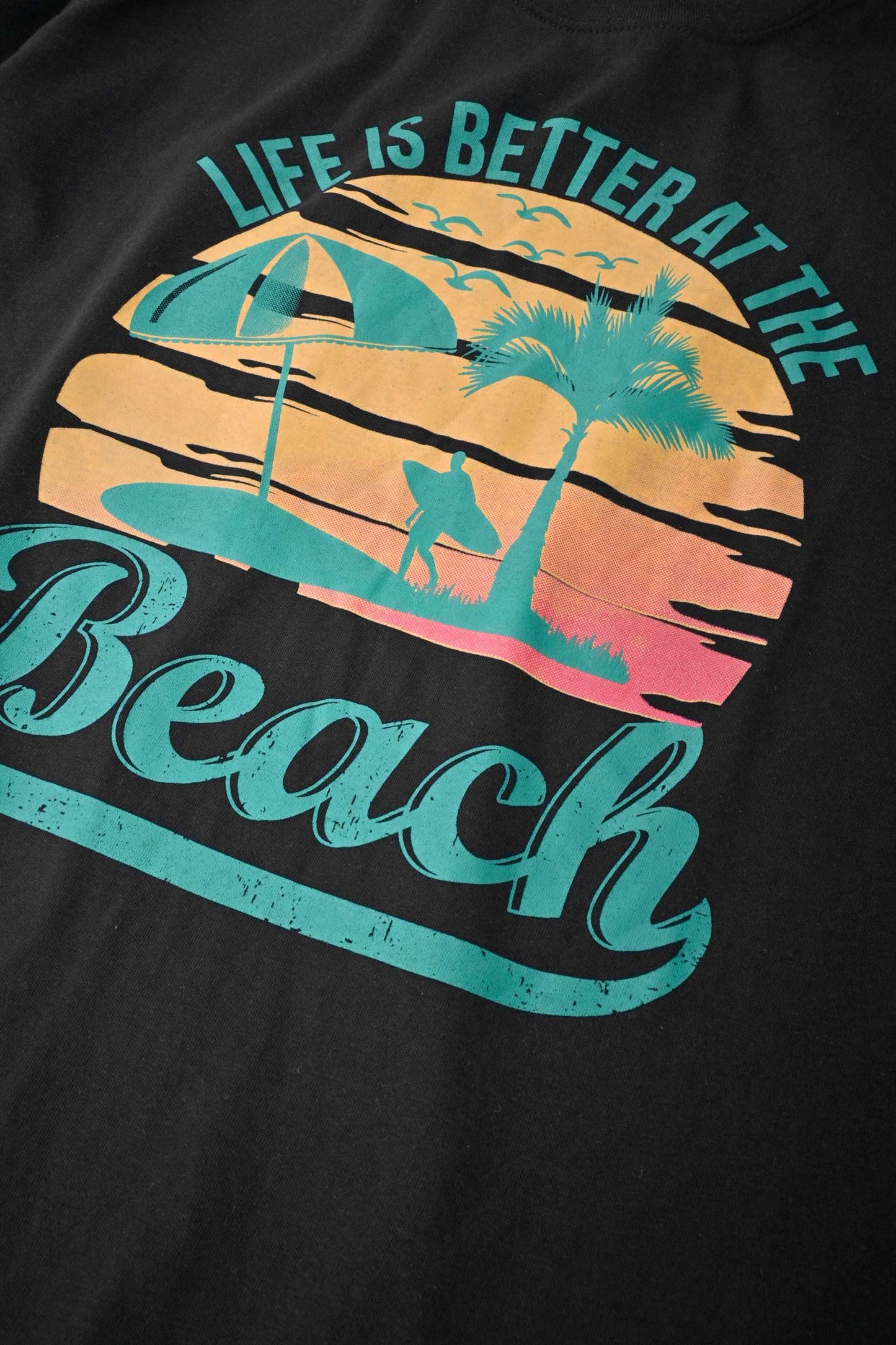 Kelbrg Men's Better At The Beach Printed Classic Tee Shirt
