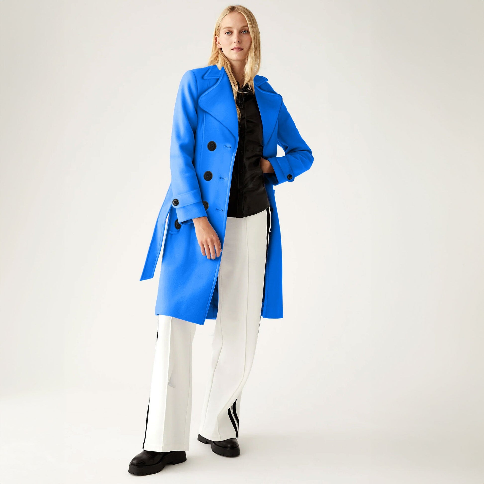 Rising Women's Fleece Trench Coat Women's Jacket Rooshani Enterprises Royal Blue S 